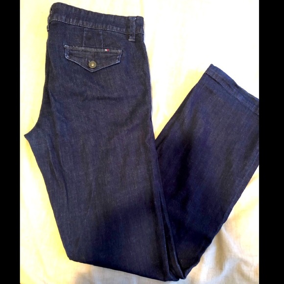Vintage Tommy Hilfiger Boot Cut Dark Wash Pocket Flap bootcut flare  Jeans - Picture 2 of 7